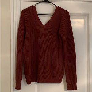 Maroon Tie Back Sweater